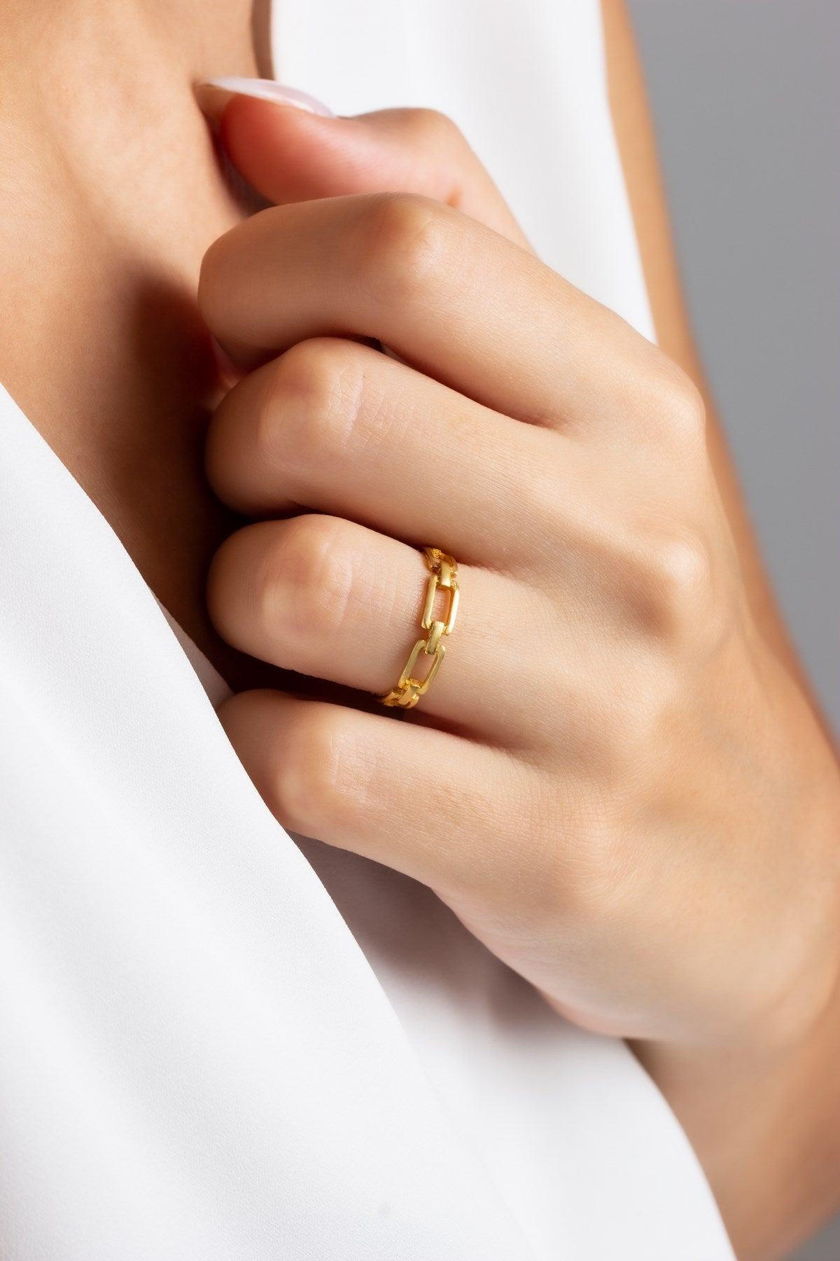 Solid Gold Chain Ring