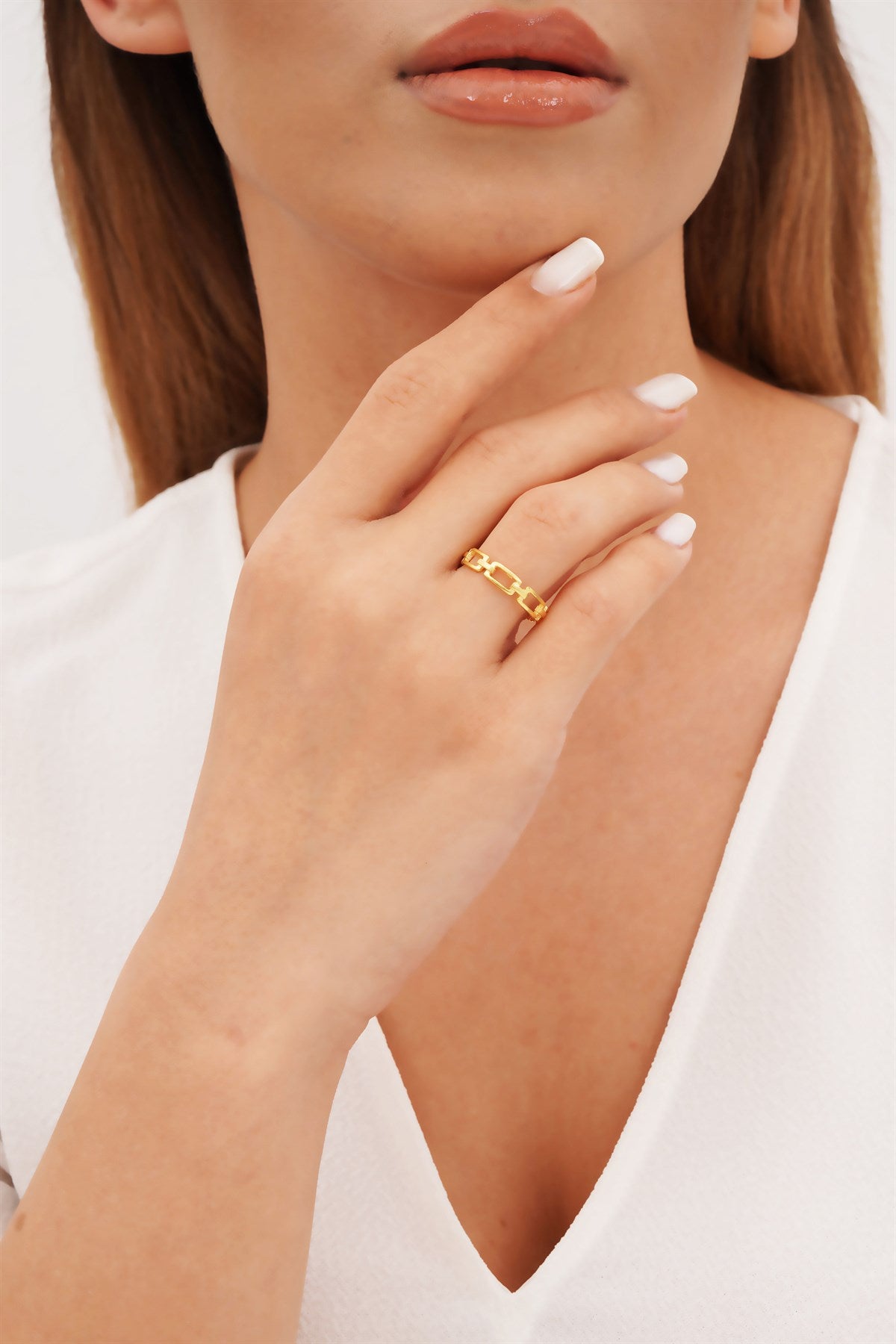 Solid Gold Chain Ring