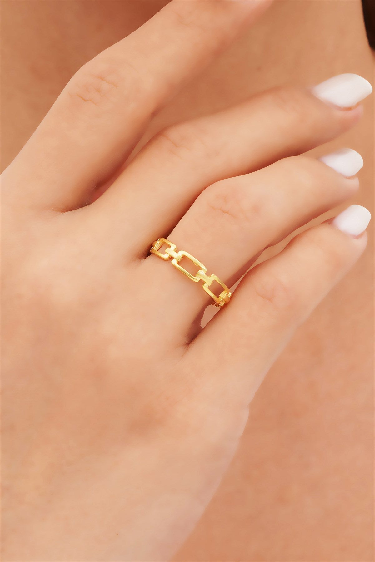 Solid Gold Chain Ring