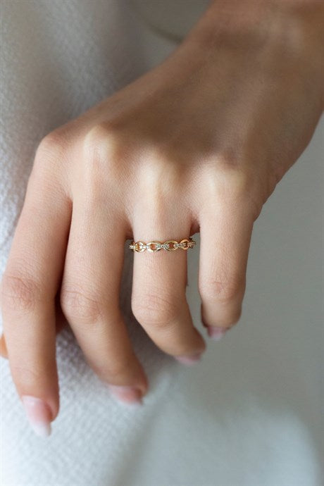 Solid Gold Chain Ring | 14K (585) | 1.09 gr