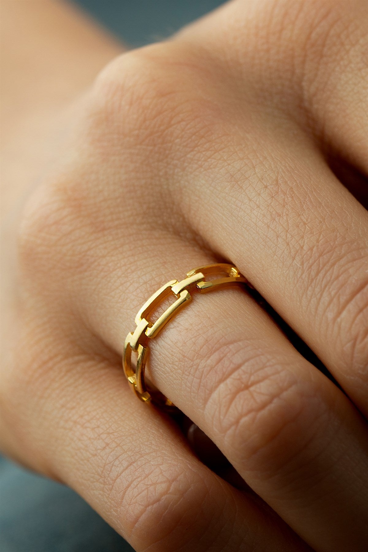 Solid Gold Chain Ring