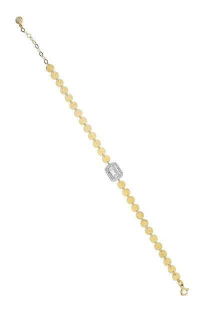 Solid Gold Baguette Gemstone Bracelet | 14K (585) | 4.20 gr