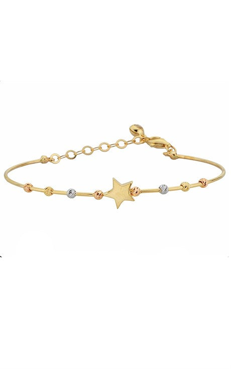 Solid Gold Dorica Beaded Star Bracelet | 14K (585) | 2.95 gr