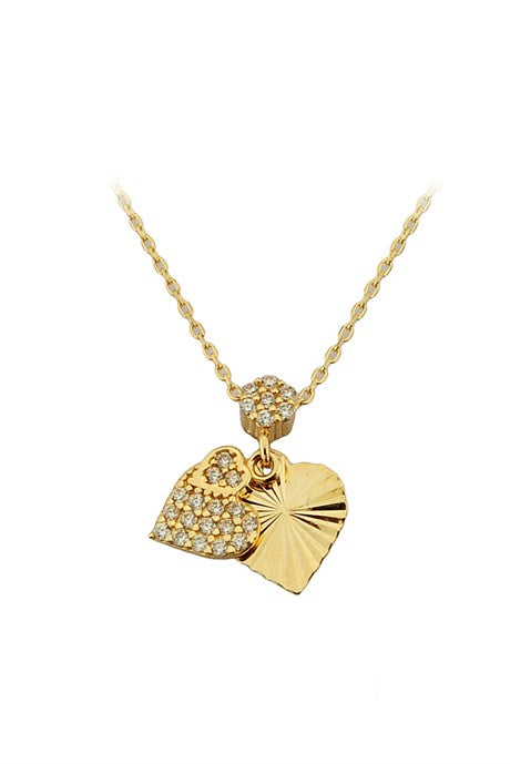 Solid Gold Gemstone Heart Necklace | 14K (585) | 1.59 gr