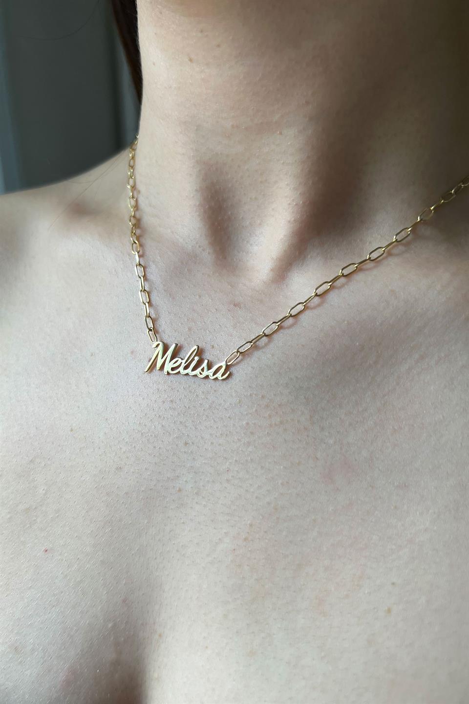 Silver Paper Clip Chain Name Necklace