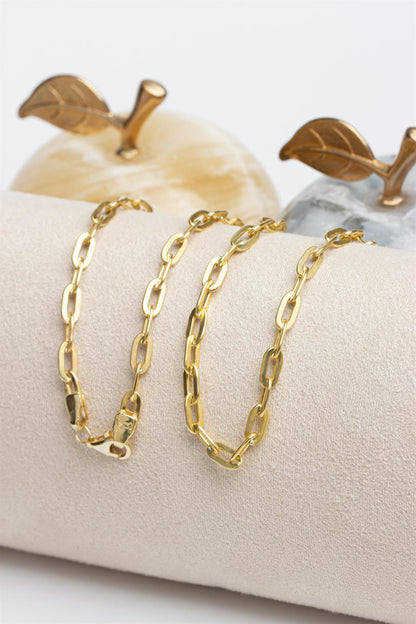 Silver Paper Clip Chain Necklace