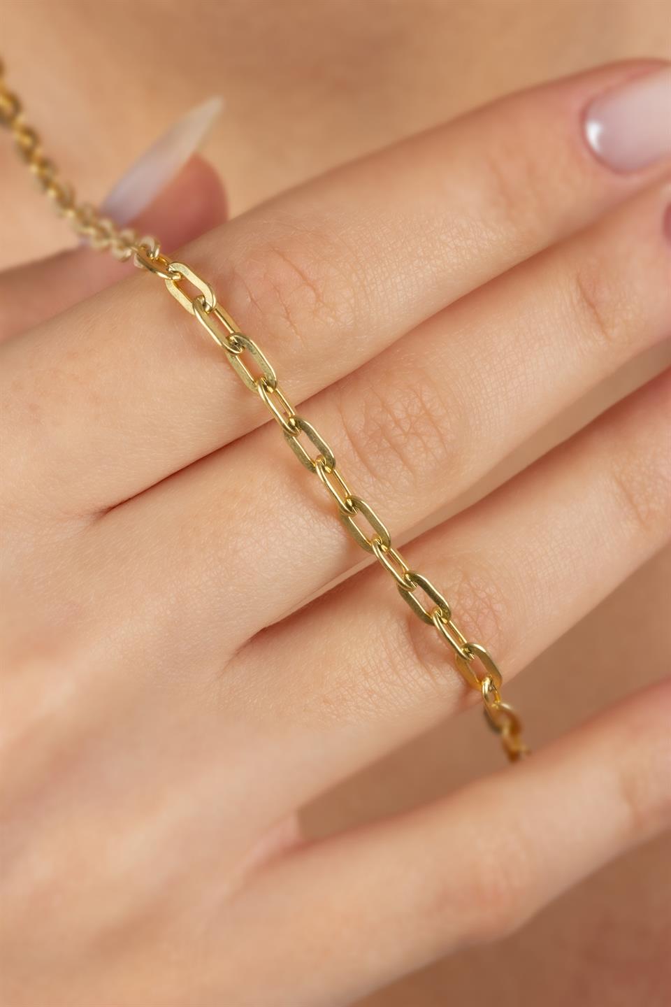 Silver Paper Clip Chain Necklace