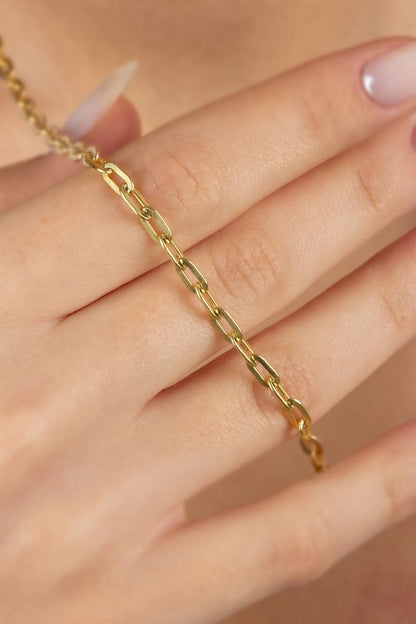 Silver Paper Clip Chain Necklace