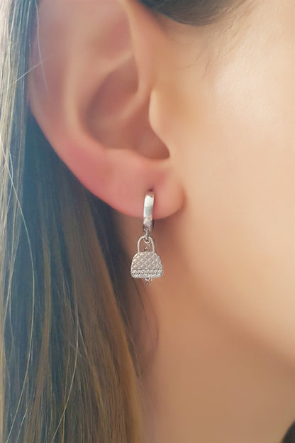 Silver Wobbly Bag Earrings
