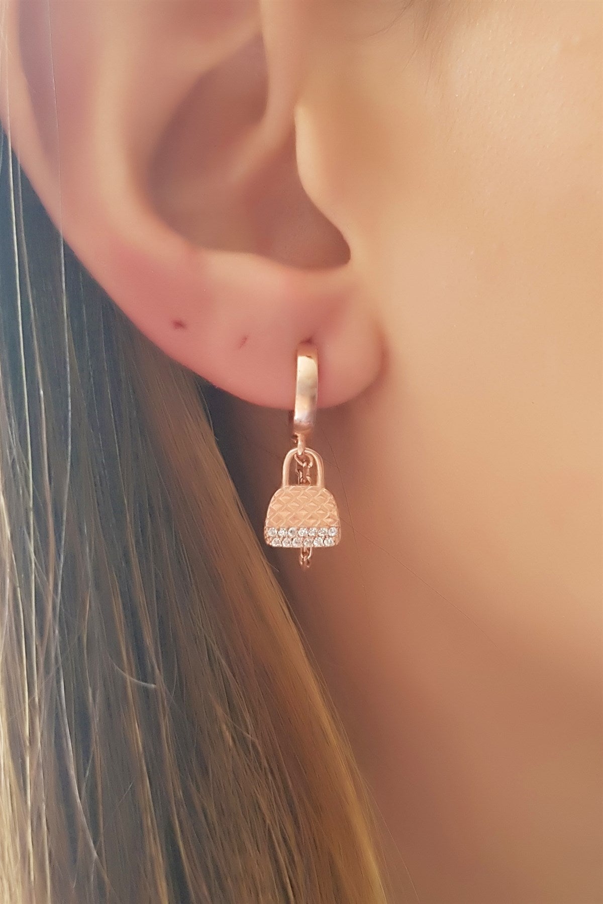 Silver Wobbly Bag Earrings