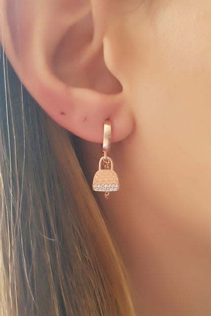 Silver Wobbly Bag Earrings