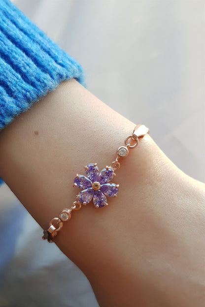 Bracelet Fleur En Argent