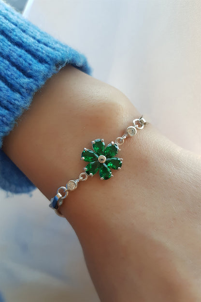 Bracelet Fleur En Argent