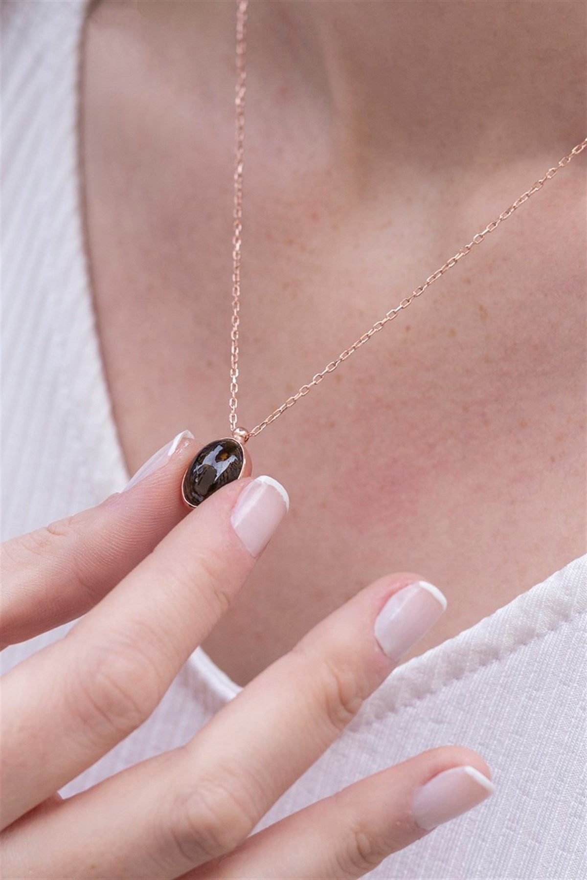 Silver Natural Tourmaline Gemstone Handcrafted Necklace