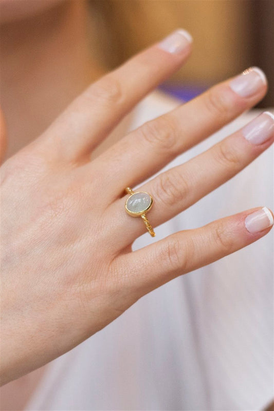 Silver Natural Tourmaline Gemstone Handcrafted Ring