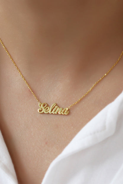 Silver Hand Writing Name Necklace