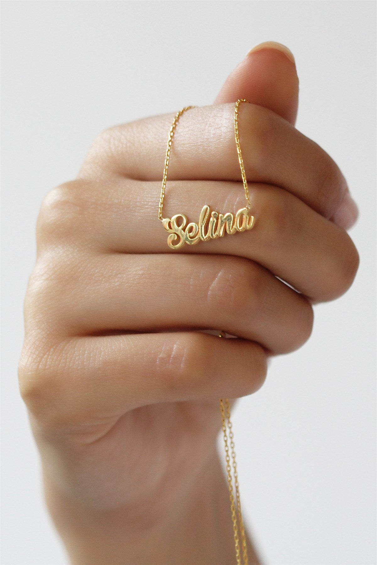 Silver Hand Writing Name Necklace