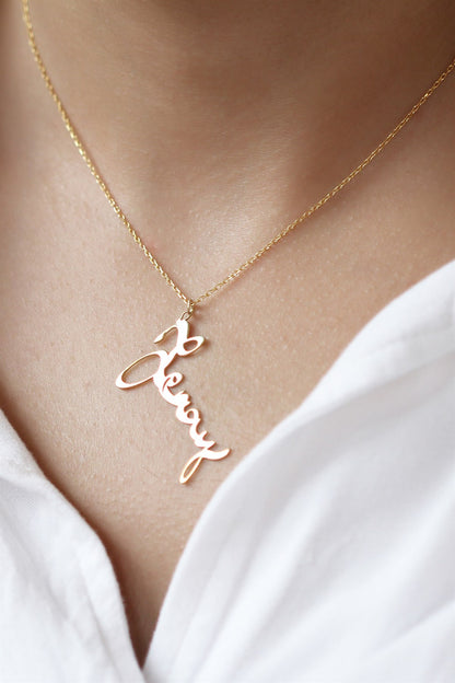 Silver Hand Writing Name Necklace