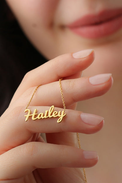 Silver Hand Writing Name Necklace