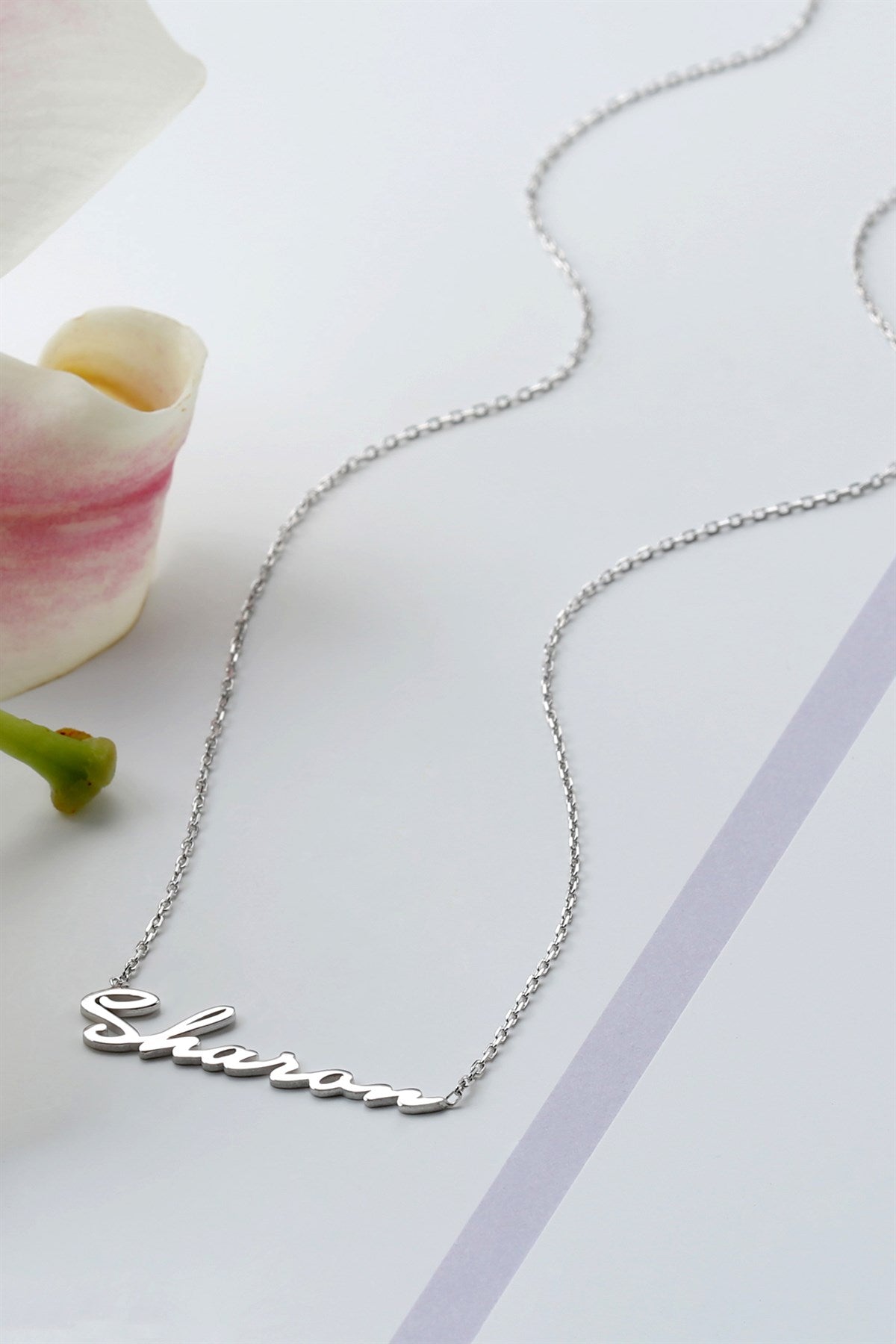 Silver Hand Writing Name Necklace