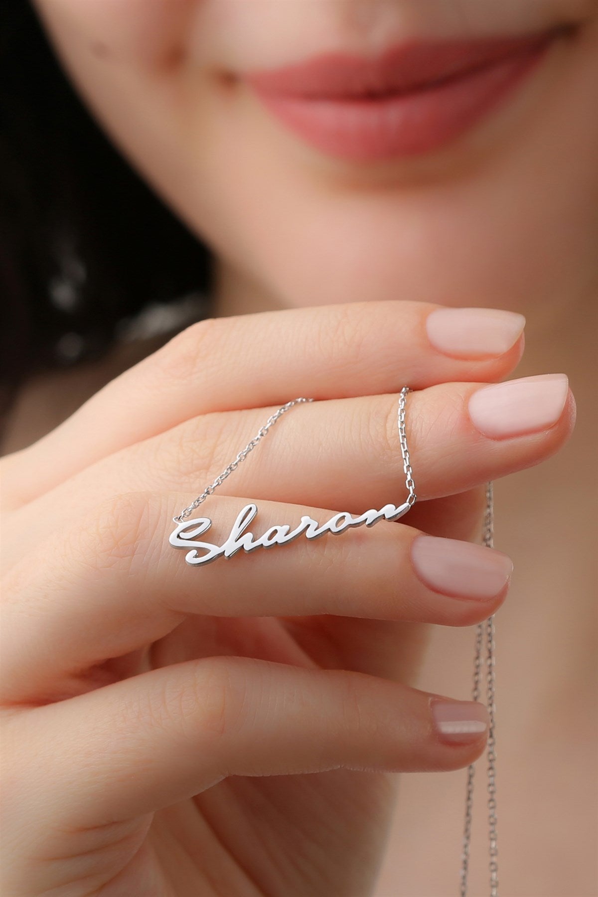 Silver Hand Writing Name Necklace