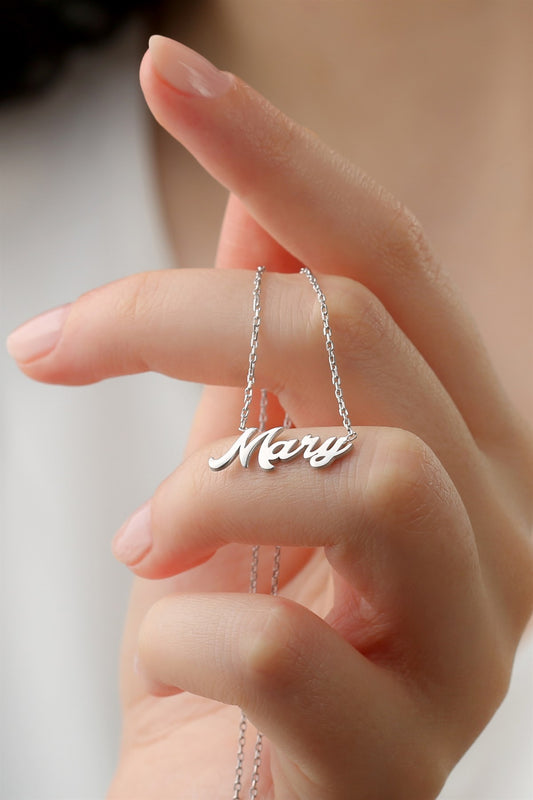Silver Hand Writing Name Necklace