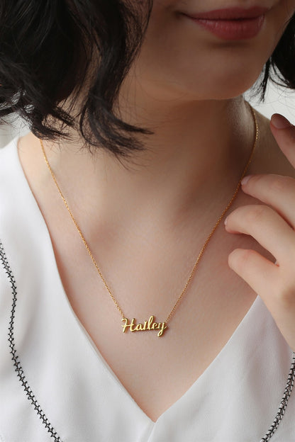 Silver Hand Writing Name Necklace