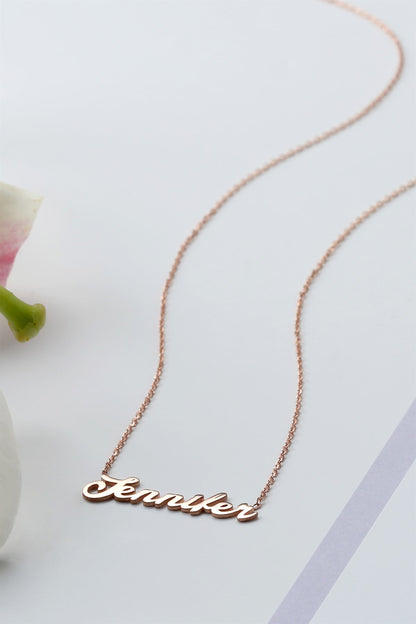 Silver Hand Writing Name Necklace