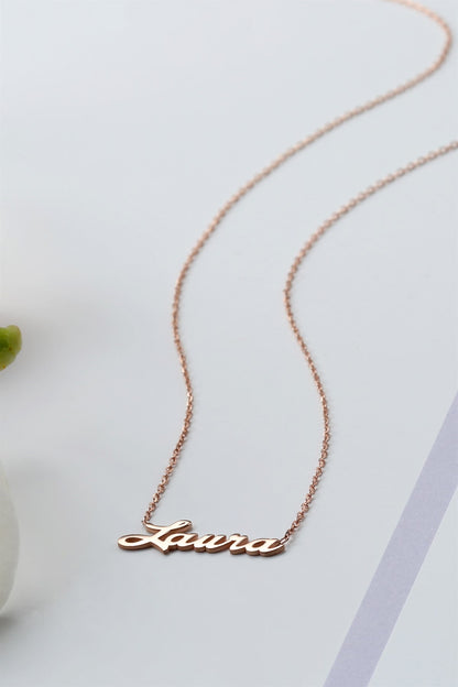 Silver Hand Writing Name Necklace