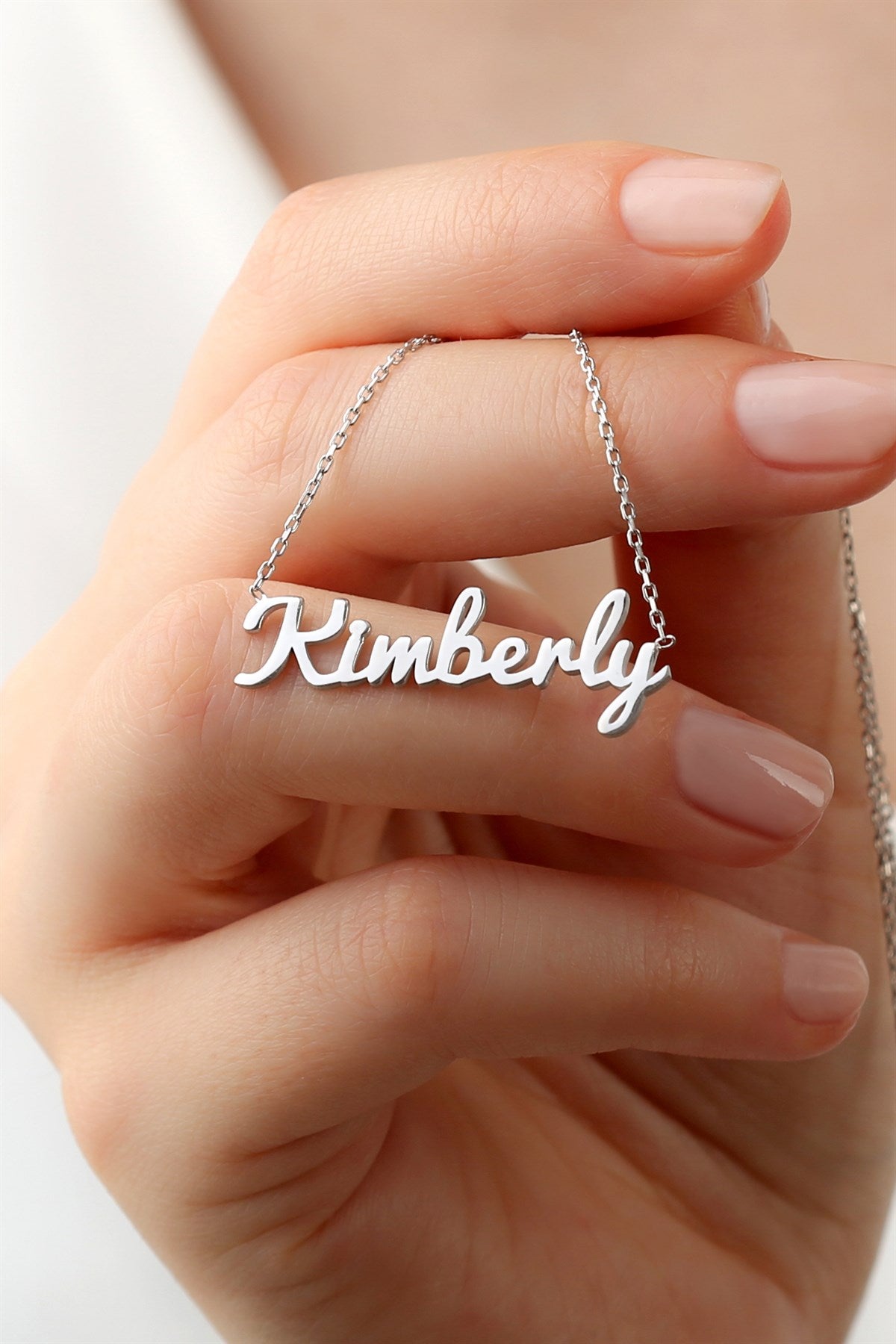 Silver Hand Writing Name Necklace