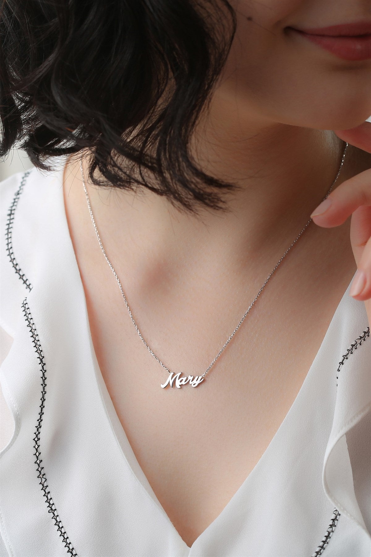 Silver Hand Writing Name Necklace