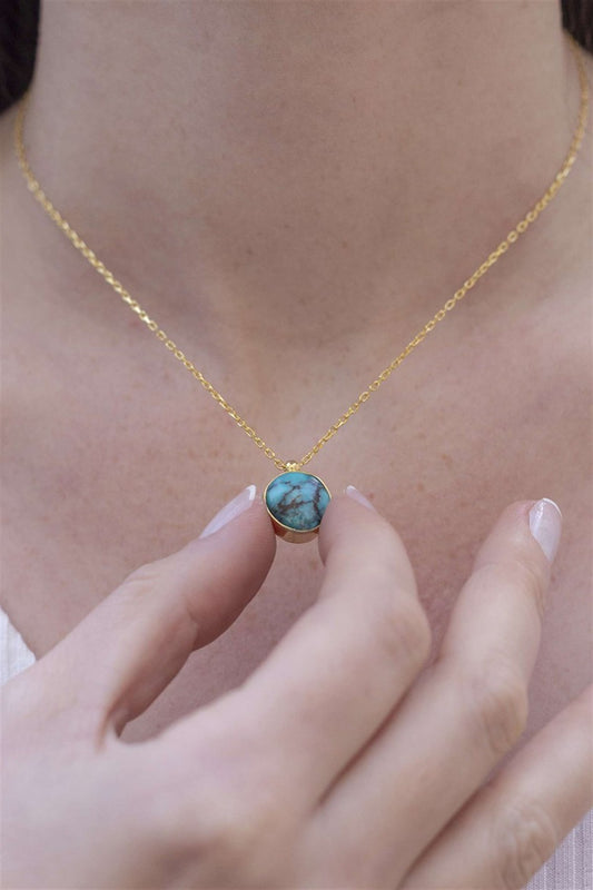 Silver Turquoise Gemstone Handcrafted Necklace