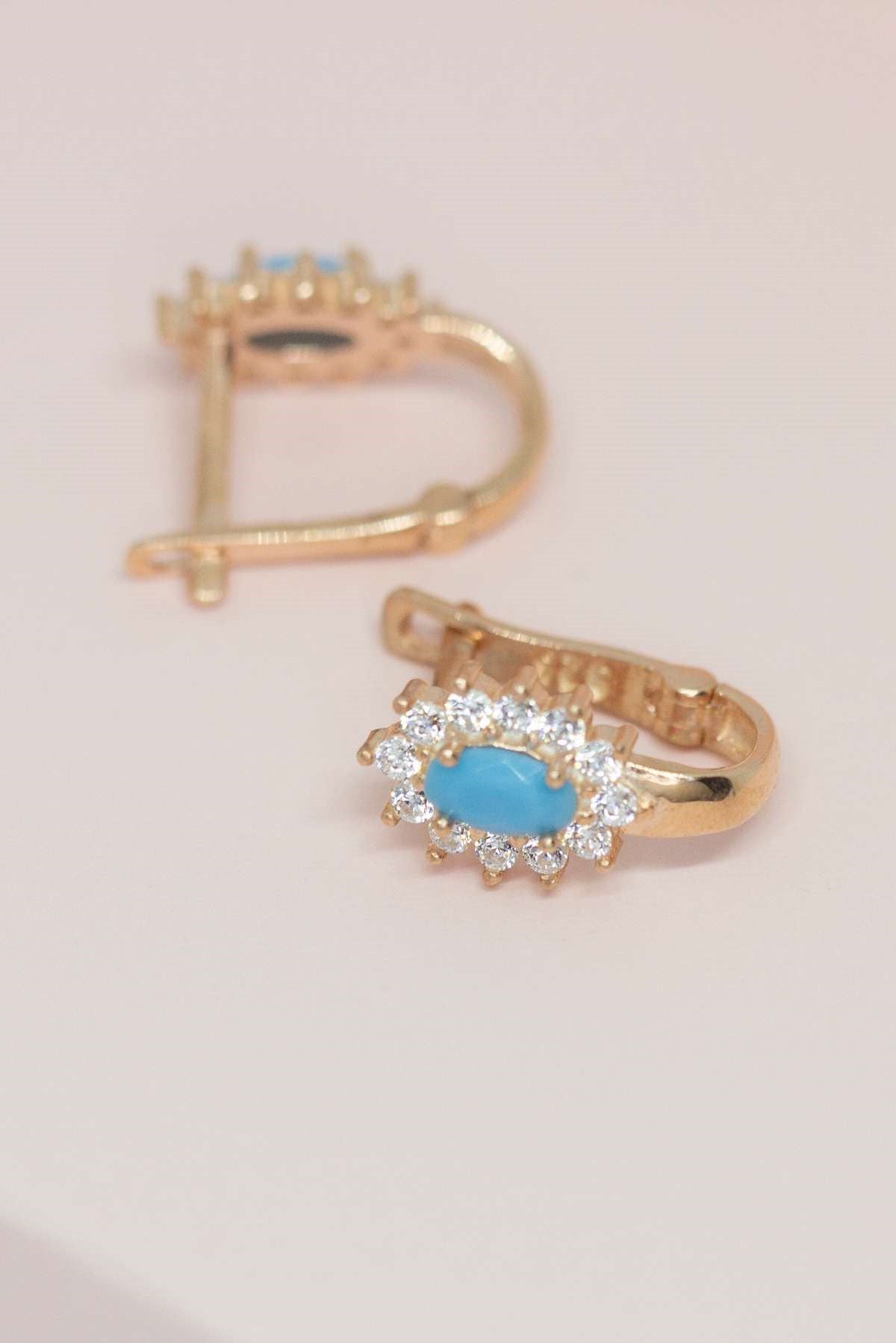 Silver Turquoise Gemstone Earrings