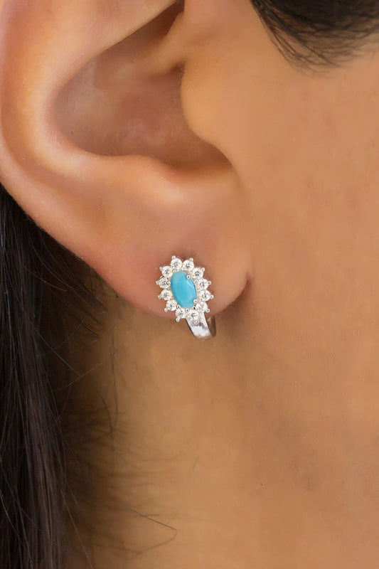Silver Turquoise Gemstone Earrings
