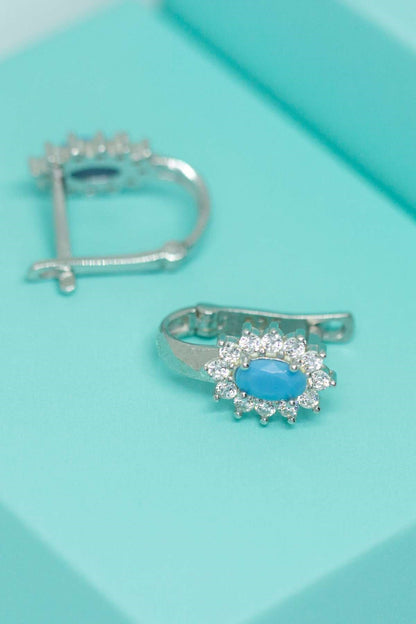 Silver Turquoise Gemstone Earrings