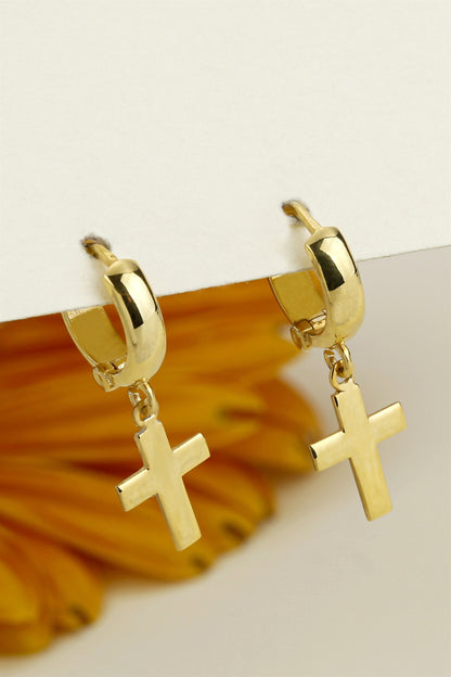 Boucles d'oreilles crucifix en argent