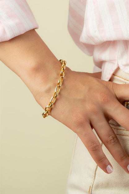 Silver Oval Rolo Chain Bracelet