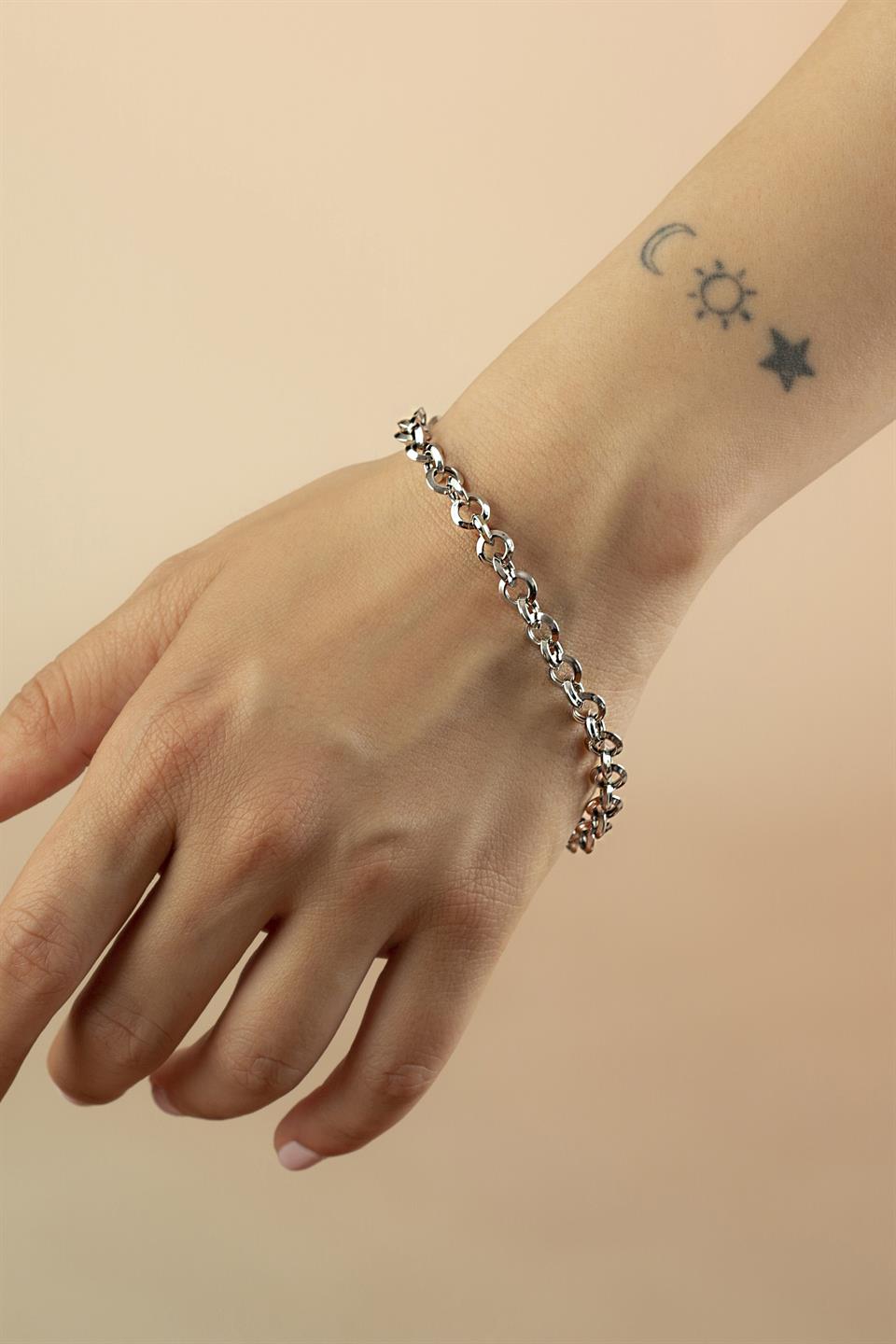 Silver Ring Chain Bracelet