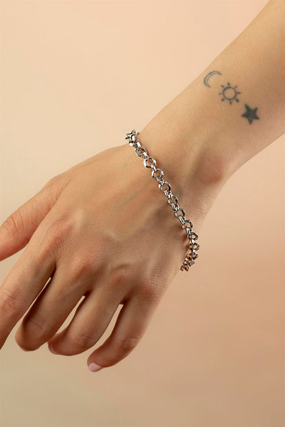 Silver Ring Chain Bracelet