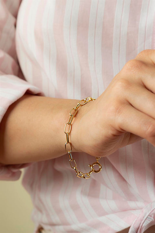 Silver Ring Paperclip Bracelet