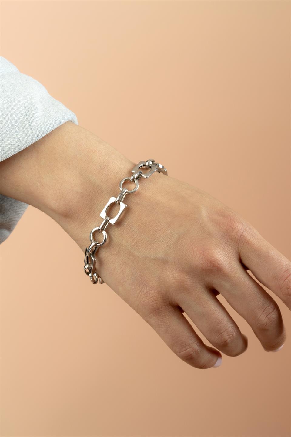Silver Ring Chain Bracelet