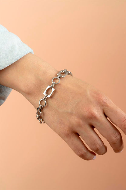 Silver Ring Chain Bracelet