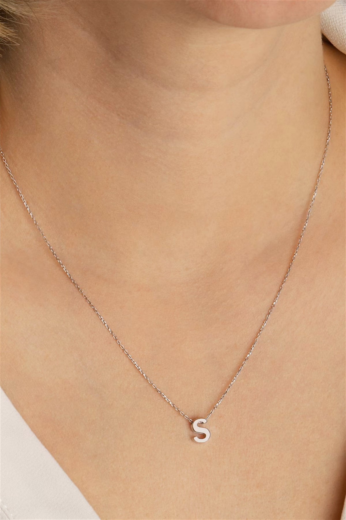 Silver Initial Necklace