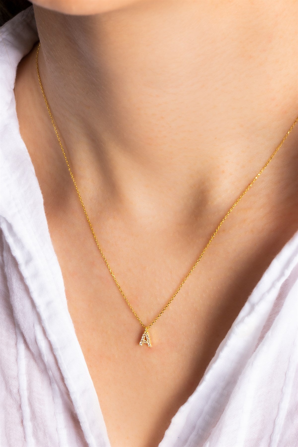 Collier initial minimal en argent