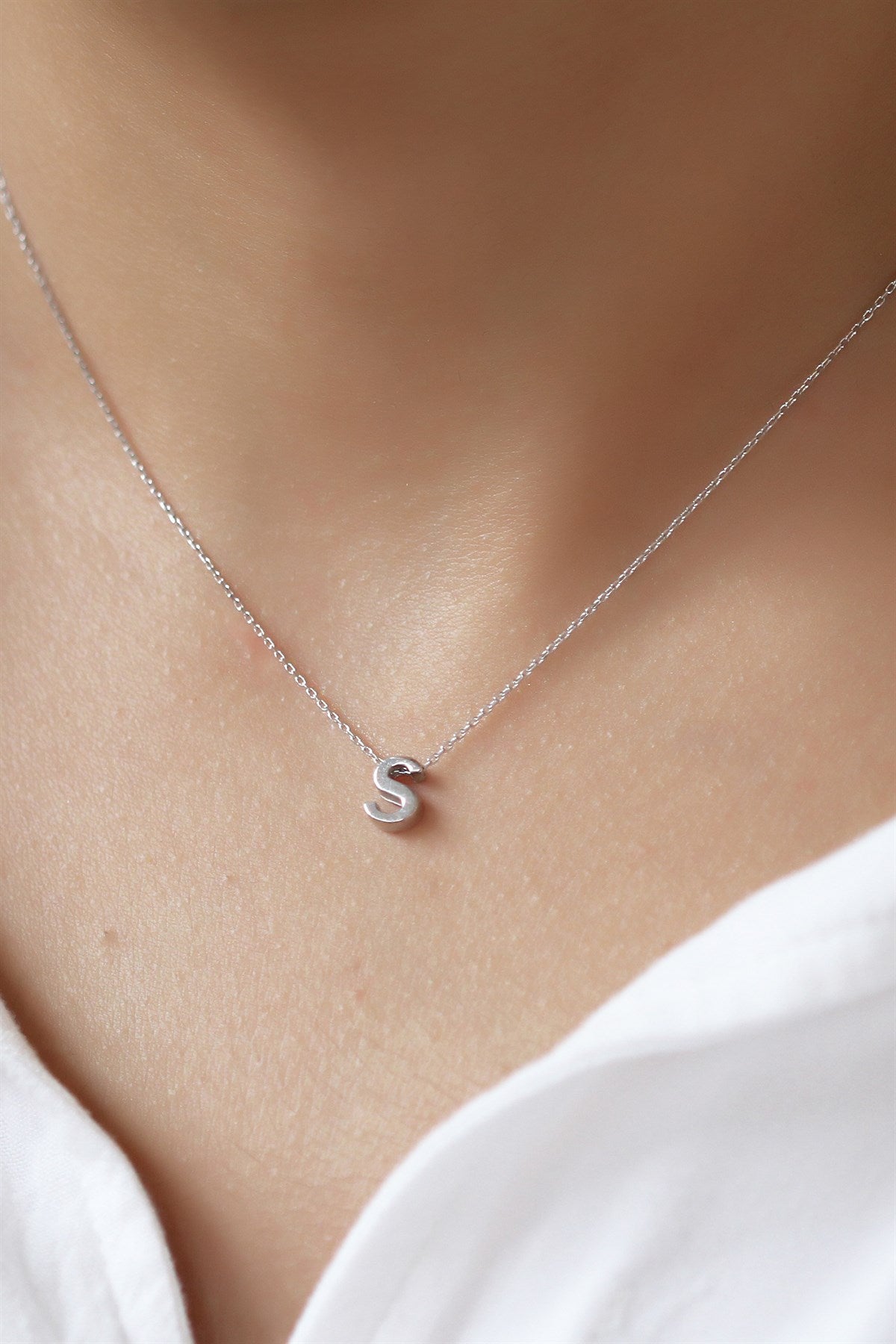 Silver Initial Necklace