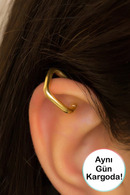 Silver Square Cartilage Earrings