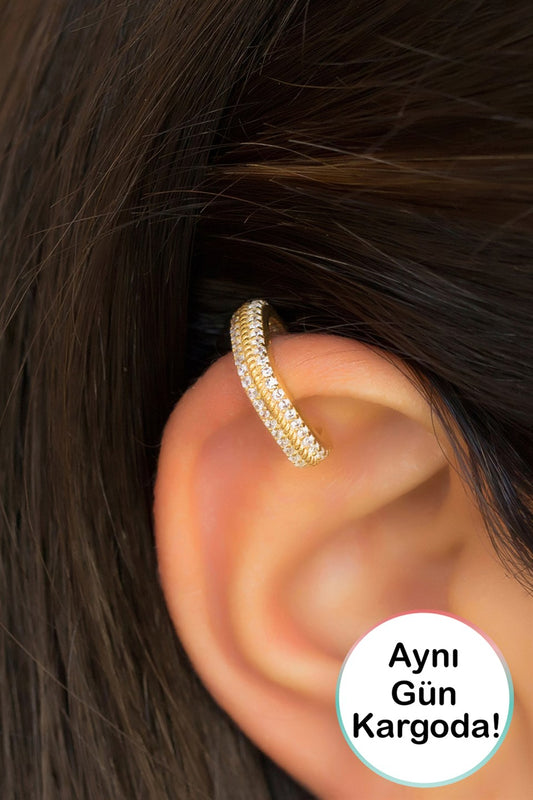 Silver Square Cartilage Earrings