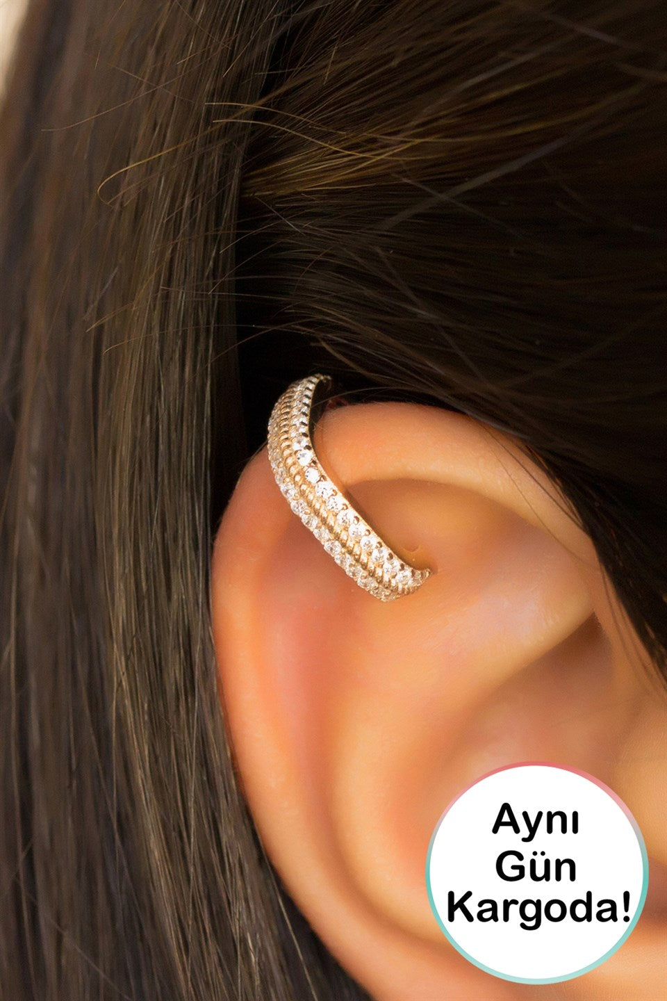 Silver Square Cartilage Earrings