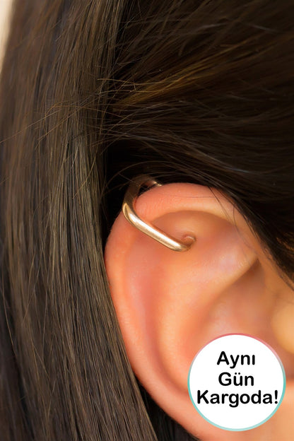 Silver Square Cartilage Earrings