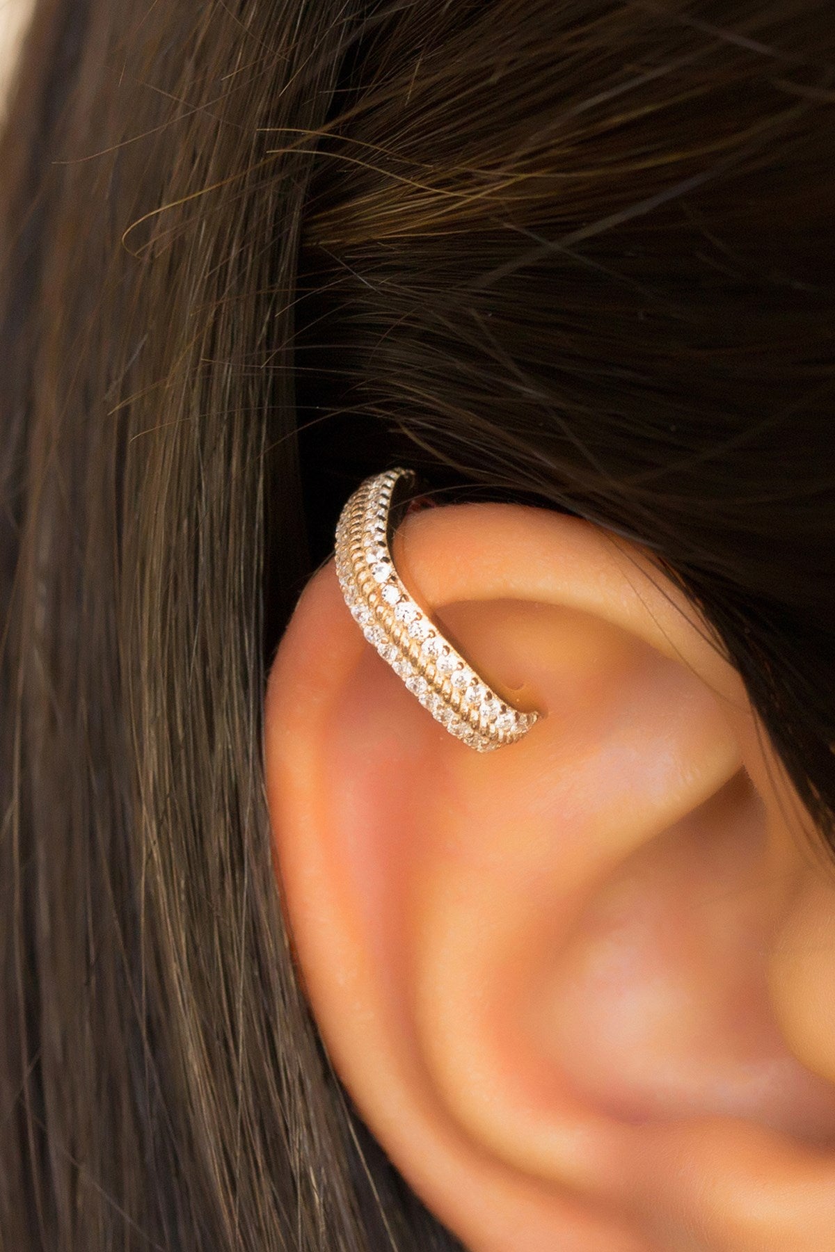 Silver Square Cartilage Earrings